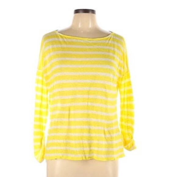 Lauren By Ralph Lauren Yellow Striped Lightweight Sweater (S) - Picture 1 of 9